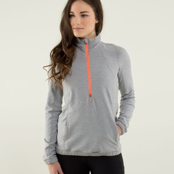 lululemon athletica Tops - Lululemon Forthright 1/2 Zip Heathered Medium Grey